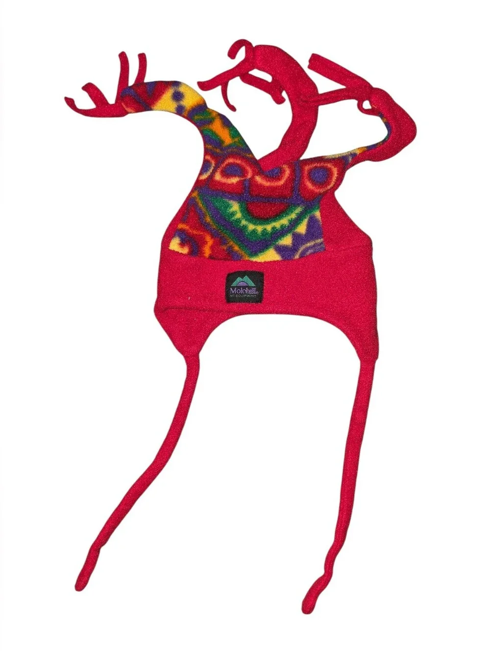 9/6/7. Mole Hill Toddler Red Kids Fleece Antler Earflap Hat